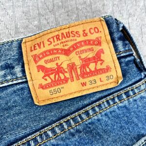 Levi's 550 Relaxed Fit Jeans Classic Blue Denim Pants W33 L30 straight leg pants